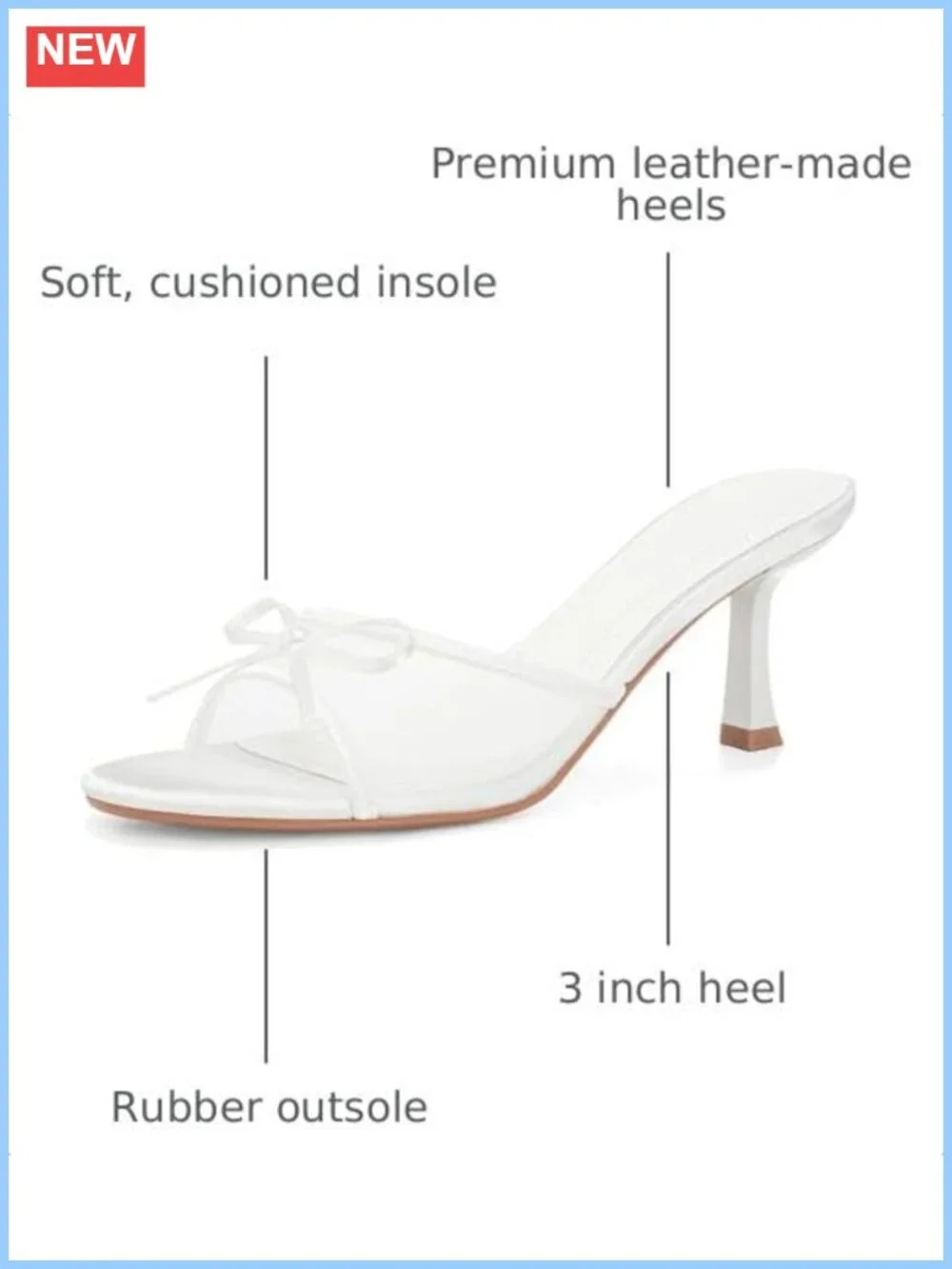 Kitten Heels Open Round Toe Mesh High Heels Slip On Sandals Women's 3 inch Mid